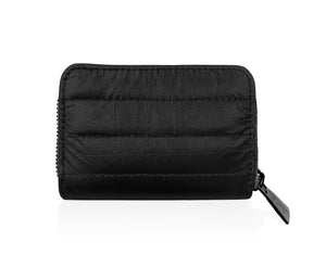 Puffer wallet in shimmer black 