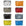 Set of colorful bandana patterned pouches in white, red, orange, beige, black, light blue, yellow, and blue on a white background