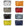 Set of colorful bandana patterned pouches in white, red, orange, beige, black, light blue, yellow, and navy blue on a white background