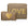 Set of Two Zipper Pouches in Shimmer Bronze featuring a Medium Pouch with gold LOVE lettering and a Mini Pouch with a metallic gold heart.