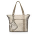 Signature travel tote in beige on white background