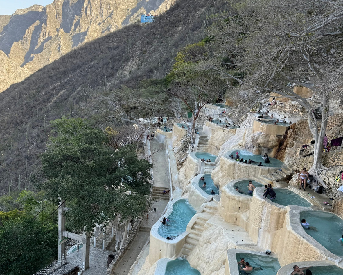 View of swimming pools in Tolantongo, Mexico