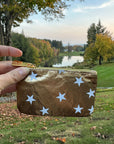 Gold gift card holder pack with white stars for added organization in your bag or purse