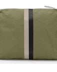 Pouch to Purse - Shimmer Olive Green with Golden & Black Stripes
