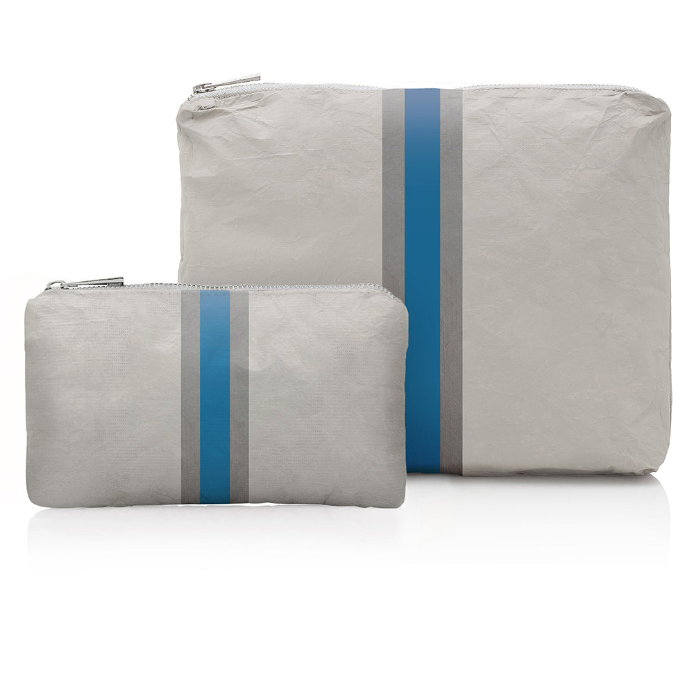 Set of Two - Organizational Packs - Earth Gray with Sky Blue and Silver Stripe