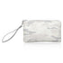Zipper wristlet in shimmer white camouflage pattern