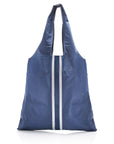 Carryall Tote - Shimmer Navy HLT Collection with Metallic Silver Stripes