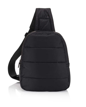 Crossbody Fashion - Gym Bag - Travel Backpack - Puffer Crossbody Backpack - Black
