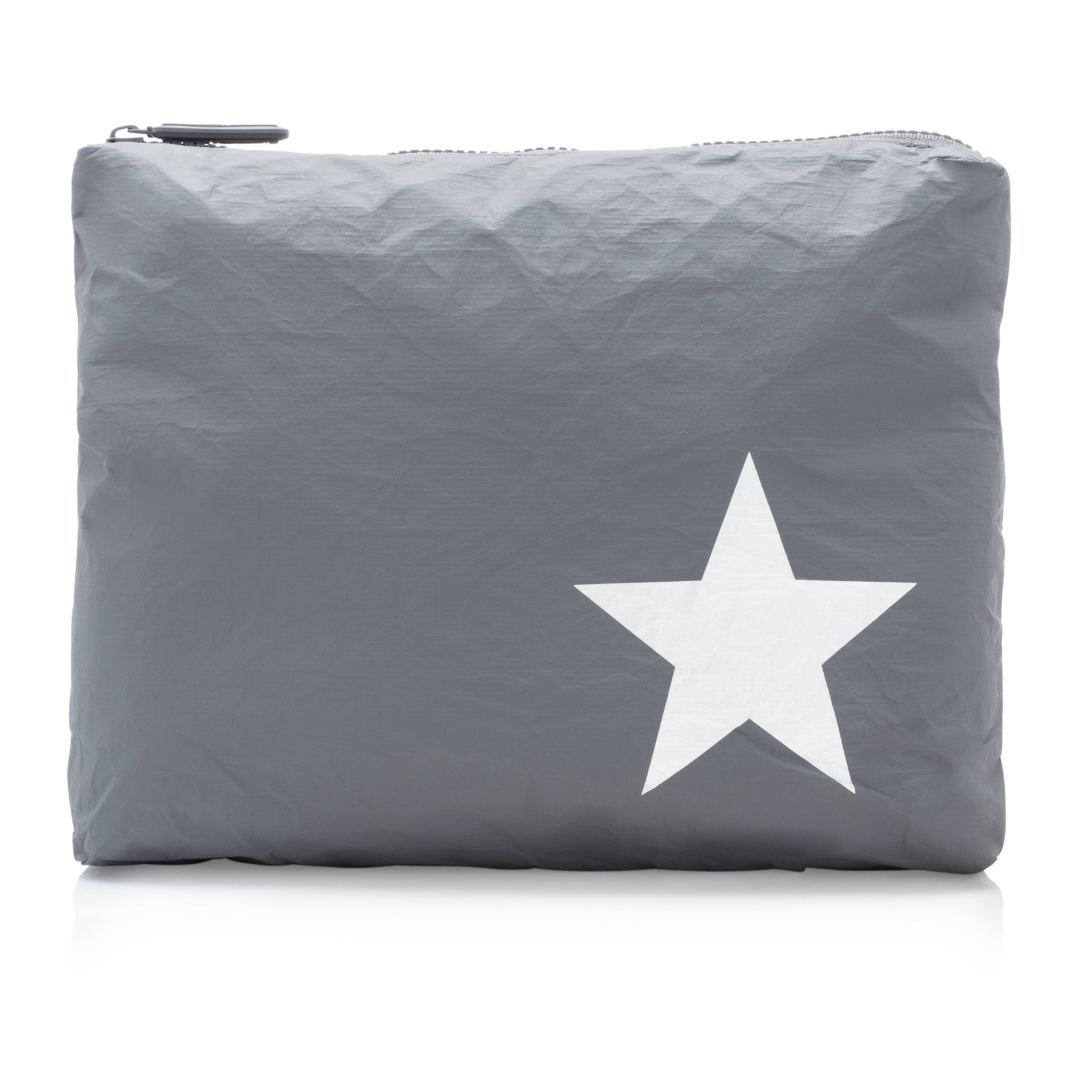 Travel Pack - Makeup Pouch - Medium Pack - Cool Gray with Metallic Silver Star