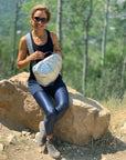 Travel Backpack - Gym Bag - Crossbody Fashion - Puffer Crossbody Backpack - Metallic Silver Bag