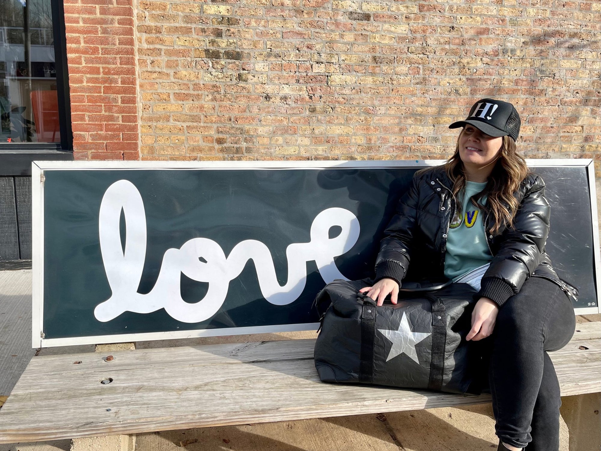 Duffel Bag in Black with Silver Star