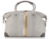 Duffel Bag in Earth Gray with Silver and Gold Stripes