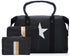 Duffel set in black with silver star and silver and gold stripes