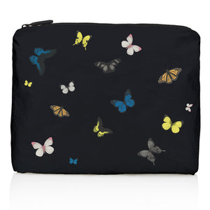 Butterfly Bag - Butterfly Purse - Travel Pack - Medium Pack - Butterflies in Flight on Black