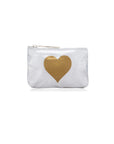 Gift Card Pouch in Silver with Gold Heart