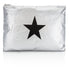 Hi Love Cute Jumbo Pouch - Metallic Silver with Black Star - Cool Gym Bag