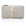 A gray travel pouch with vertical silver and gold stripes, featuring a zipper closure.