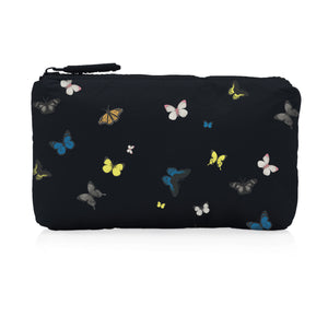 Mini Zipper Pack in Butterflies in Flight on Black