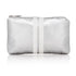 Cute Travel Bag - Mini Padded Pack - Metallic Silver Collection with Shimmer White Stripes