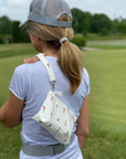 Mini pouch in golfer pattern
