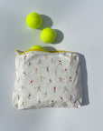 Medium pouch in tennis player pattern