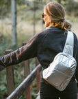 Silver Crossbody Puffer Backpack