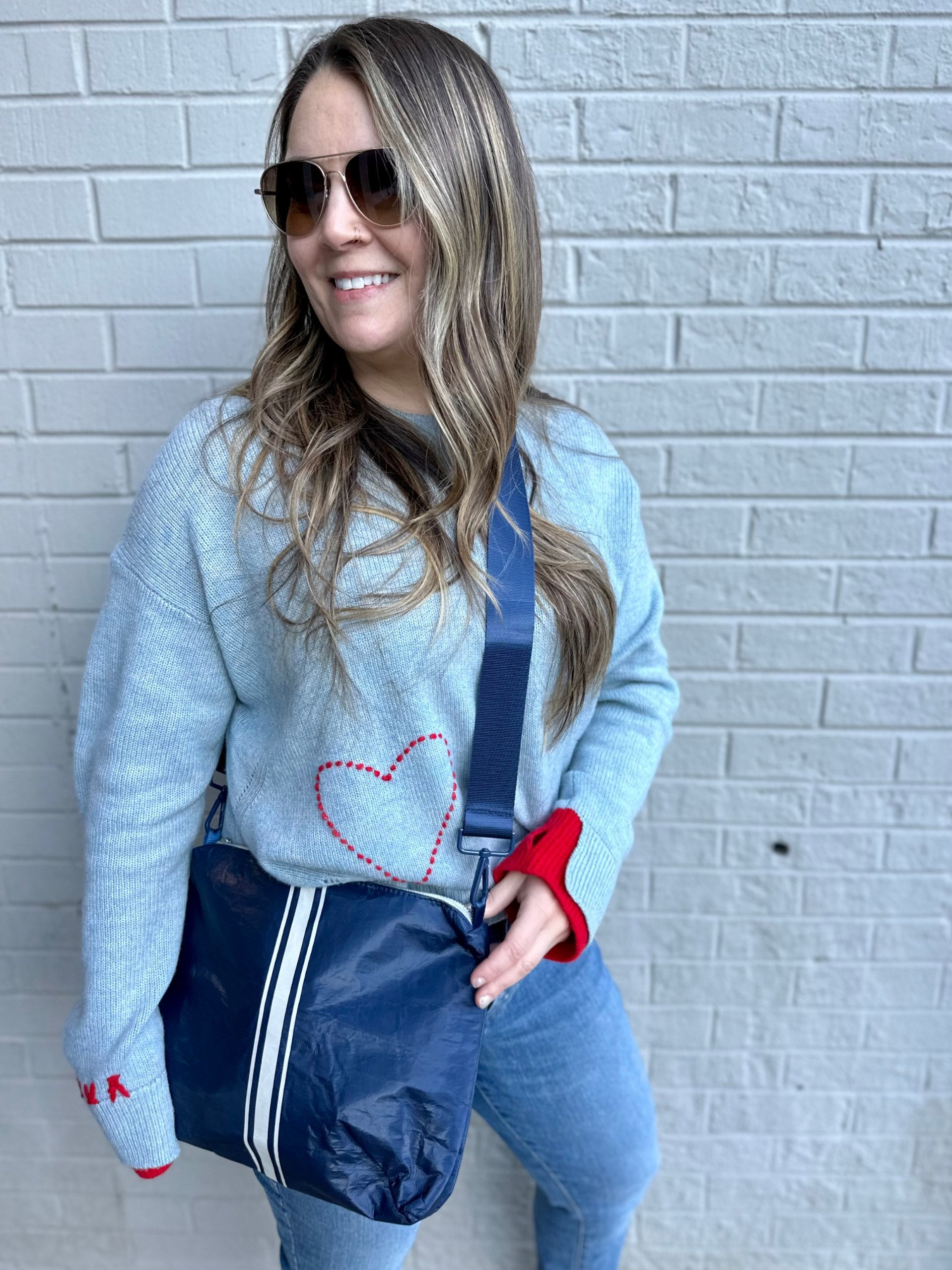 Navy Purse Strap with Medium Pouch