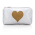 Cute Silver Clutch - Mini Padded Pack - Metallic Silver Collection with Gold Heart