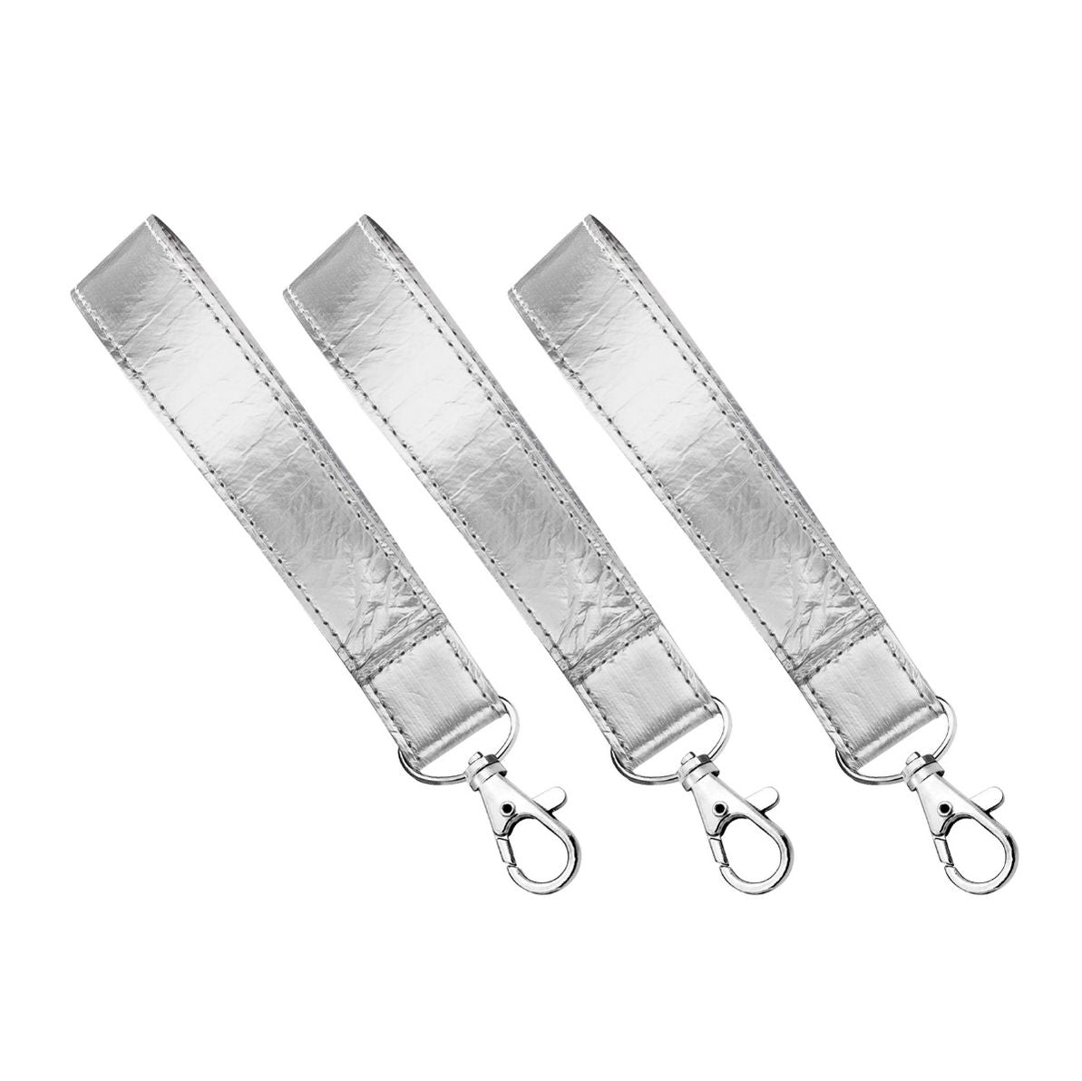 Set of Three - Silver Wristlet Straps