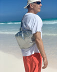 Travel Backpack - Gym Bag - Crossbody Fashion - Puffer Crossbody Backpack - Metallic Silver Bag