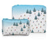 Pouch Set of Two in dancing skiers bluebird sky pattern