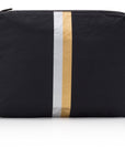 Medium Zipper Pack in Black with Silver and Gold Stripes