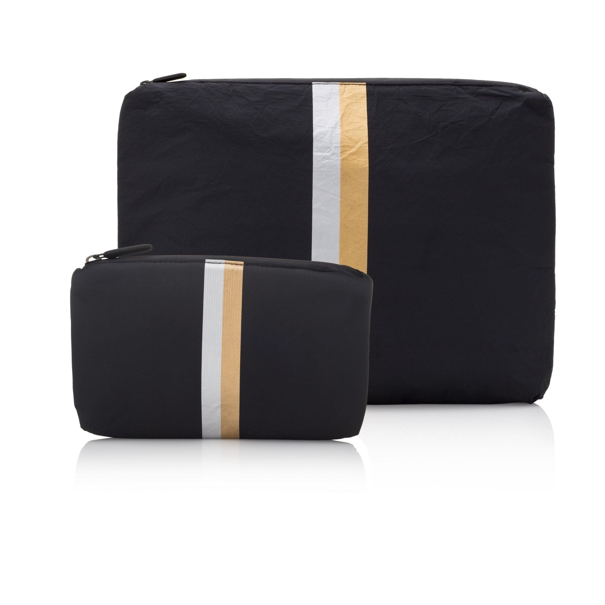 Set of Two - Organizational Packs - Black with Silver and Gold Stripes