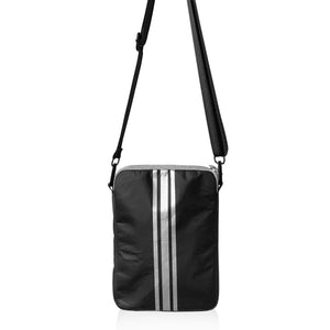 Cell Phone Purse in Black with Silver Stripes