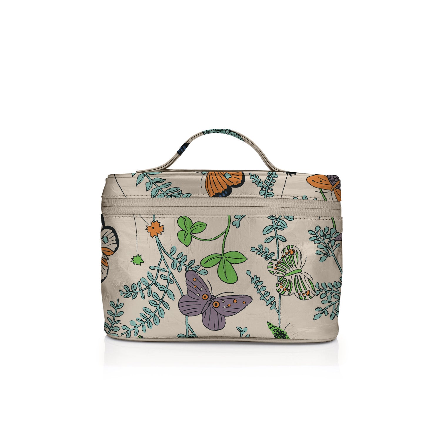 Cosmetic Case - Lunch Box - Butterfly in the Wild on Shimmer Beige