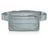 Puffer Crossbody Fanny Pack Belt Bag  Shimmer Gray on White Background