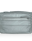 Puffer Crossbody Fanny Pack Belt Bag  Shimmer Gray on White Background