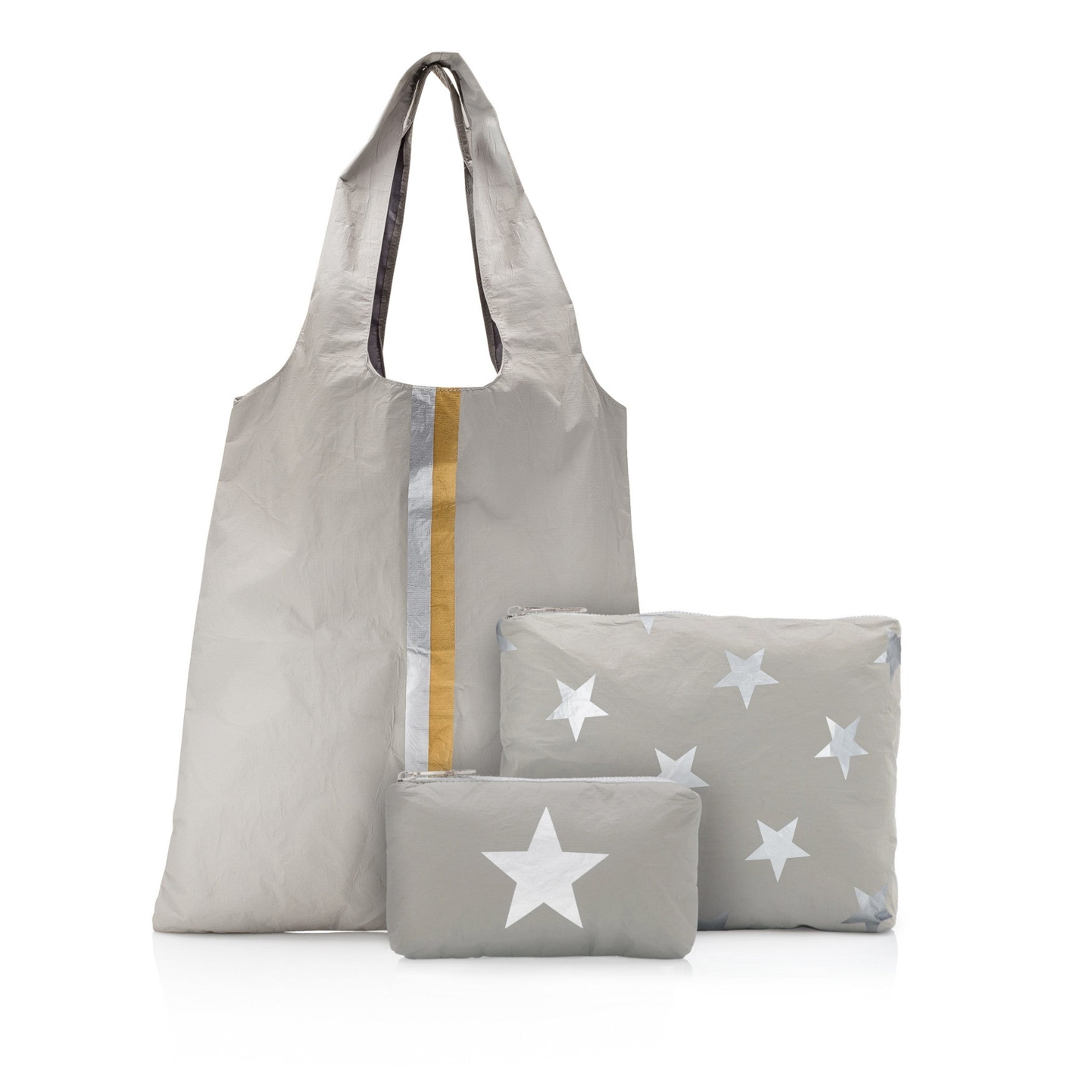 Set of Three Travel Packs - Everyday Tote Set in Earth Gray
