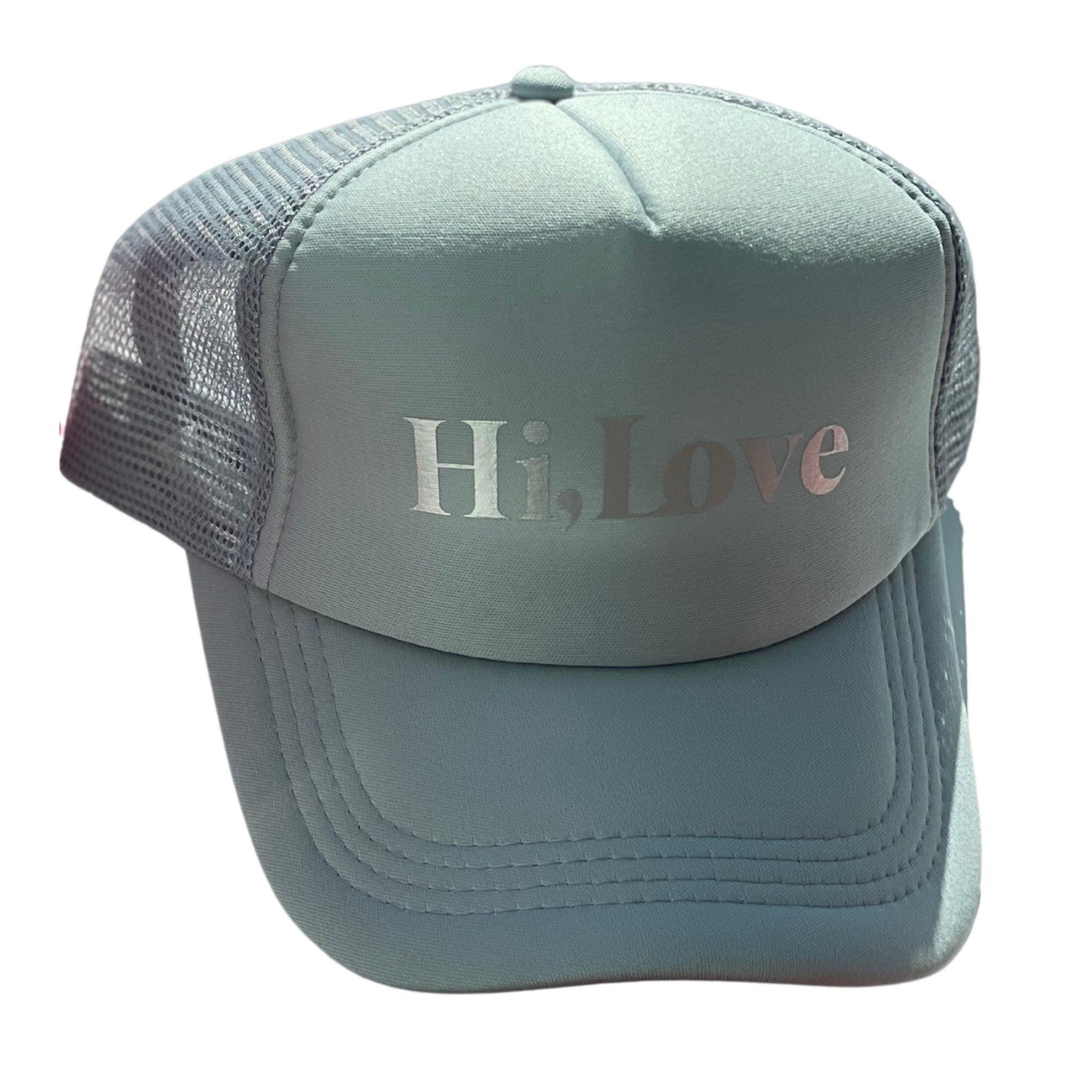 Hat - Silverwood Gray with Silver "Hi Love"