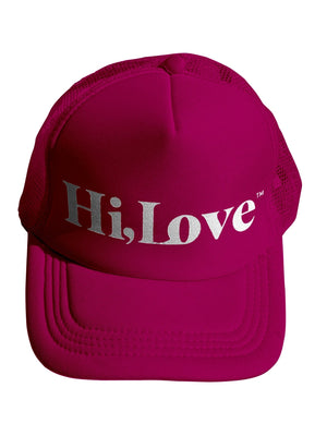Hat - Paradise Pink with Silver "Hi Love"