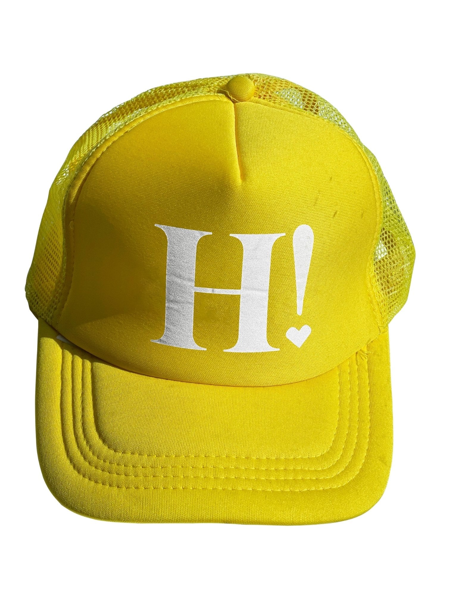 Travel Hat - Daffodil Yellow with White "H!"