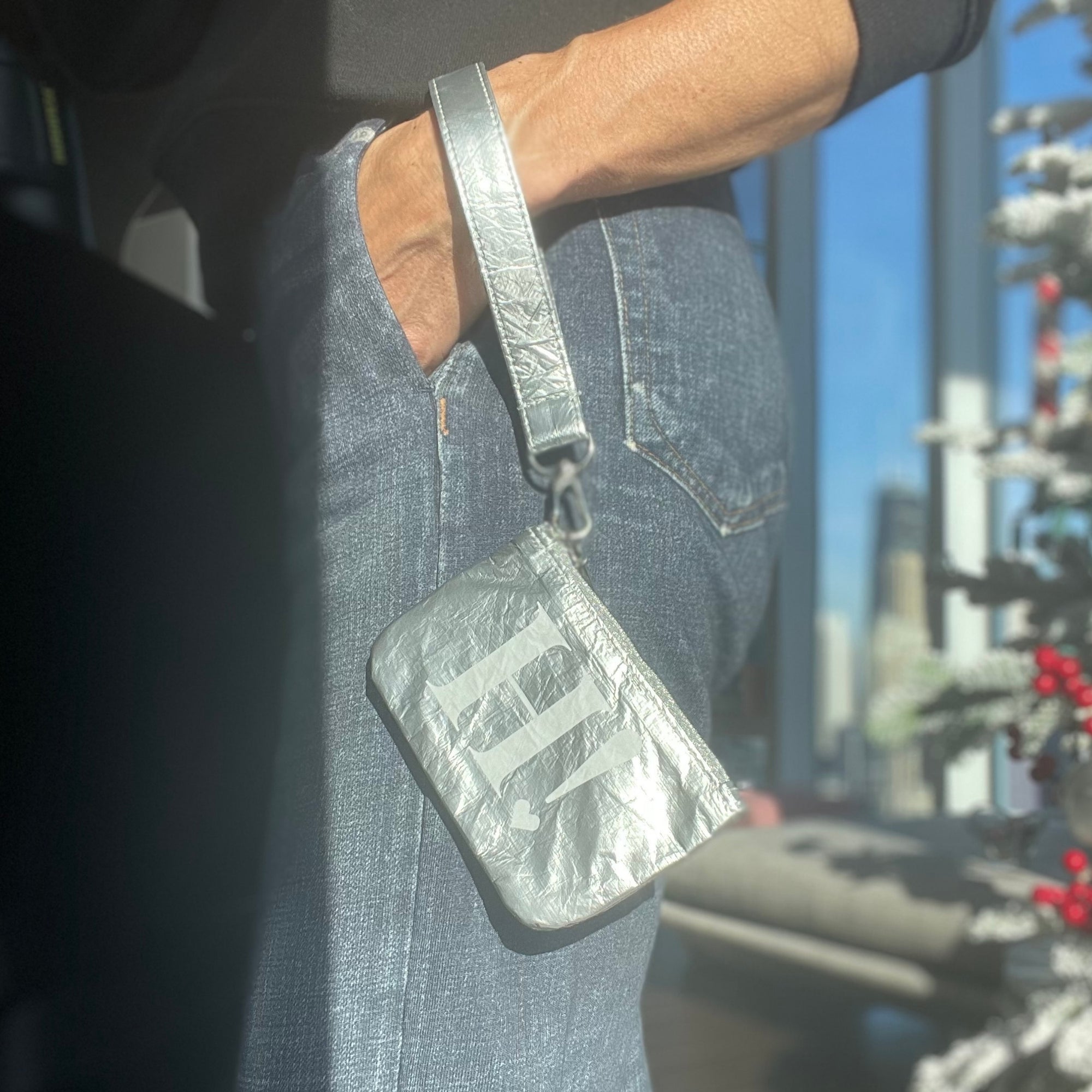 Set of Two Gift Card Holder Packs - Black &amp; Silver Hi Love Logo