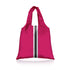 Hot pink carryall tote bag with silver and black stripes