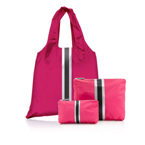 Set of Three Travel Packs - Beach Tote Set in Paradise Pink