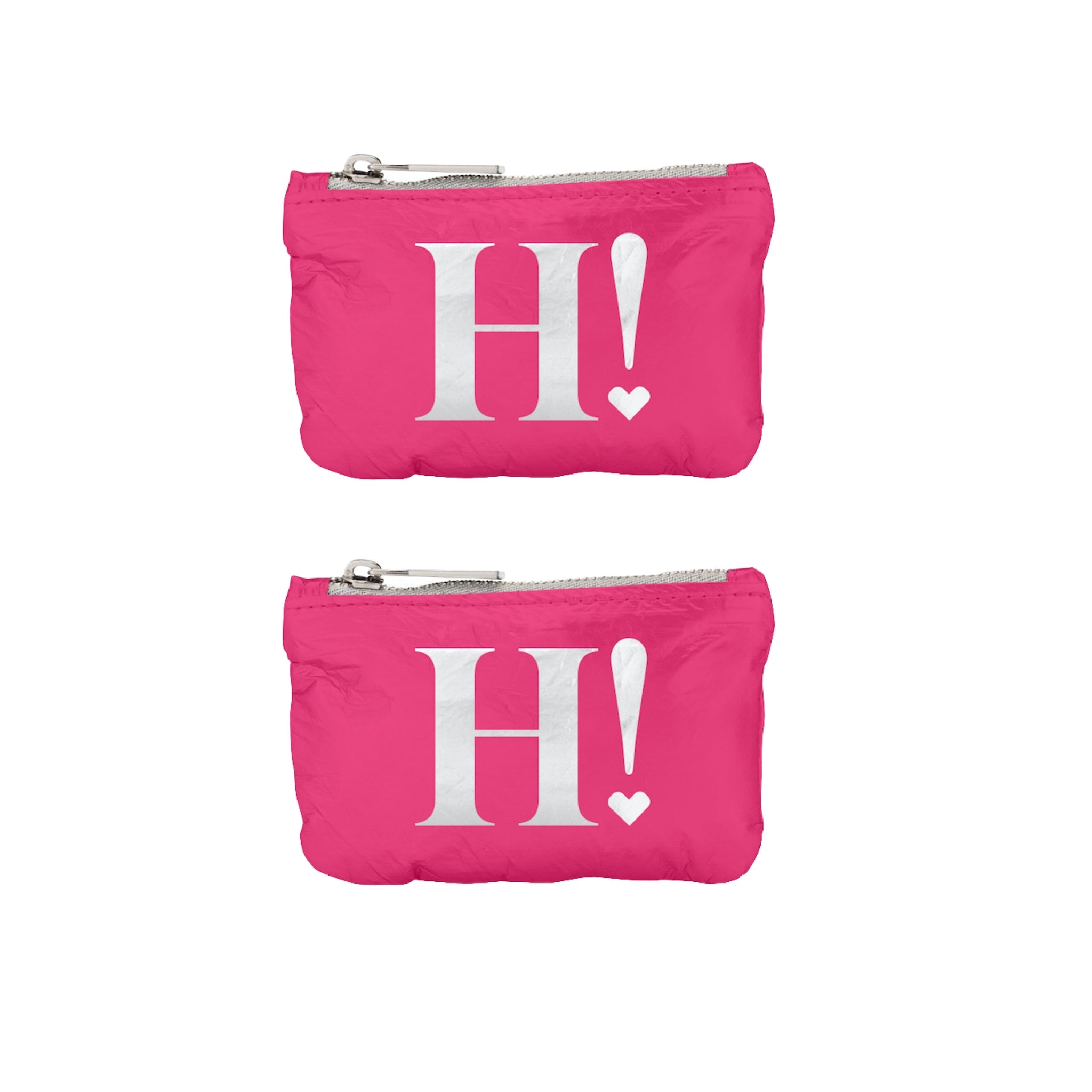 Set of Two Gift Card Holder Packs - Paradise Pink with Silver Hi Love H! Logo
