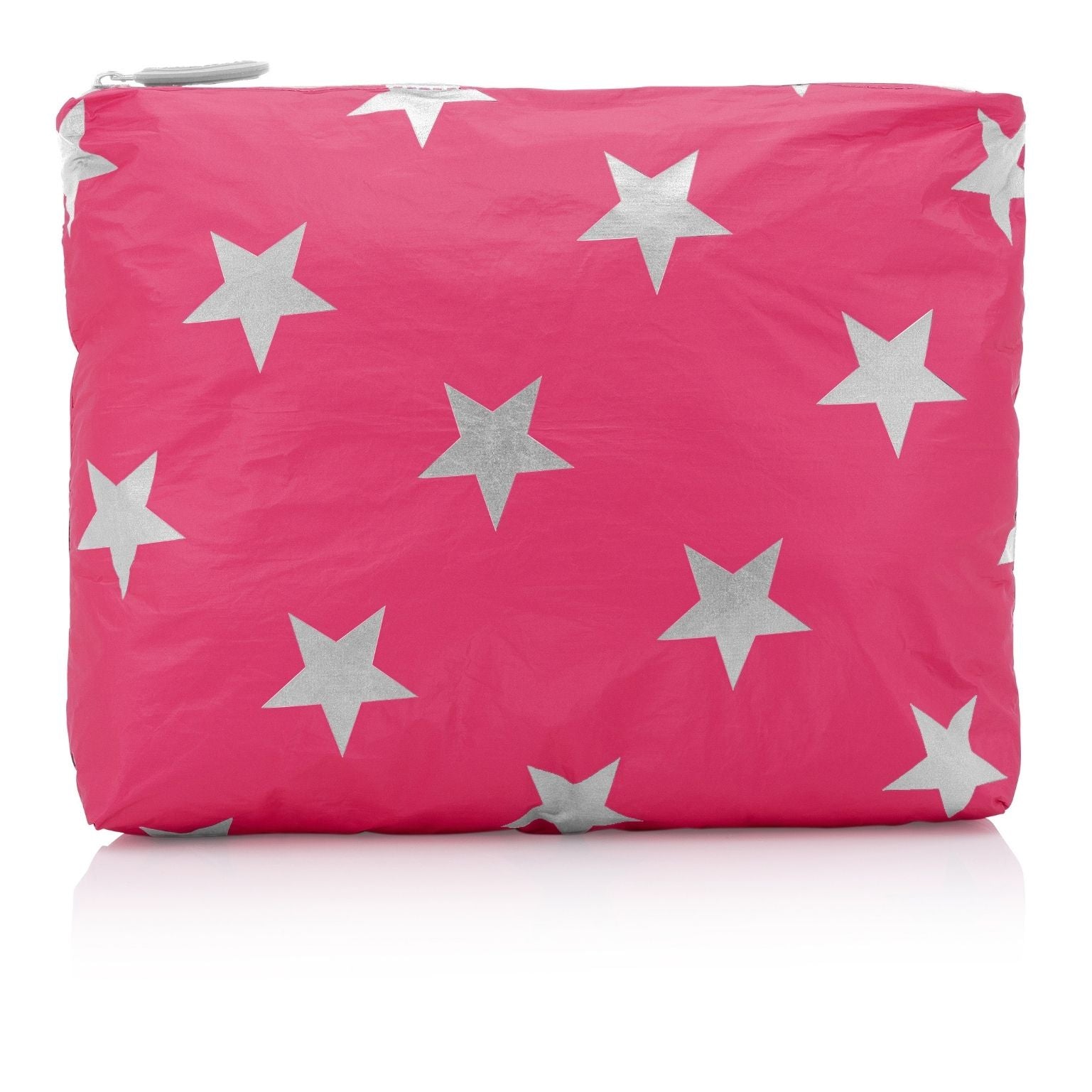 Medium Zipper Pack in Paradise Pink with Multi Silver Stars