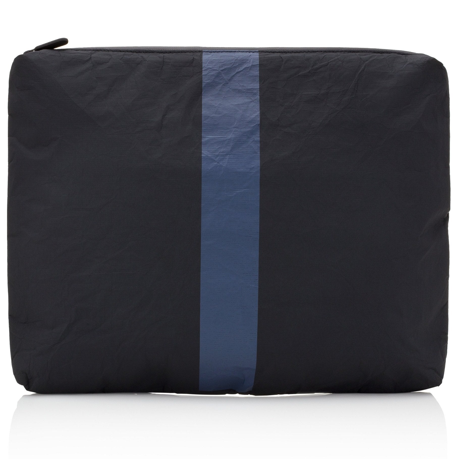 jumbo zipper pouch with navy stripe
