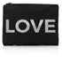 Black jumbo zipper pouch with silver love