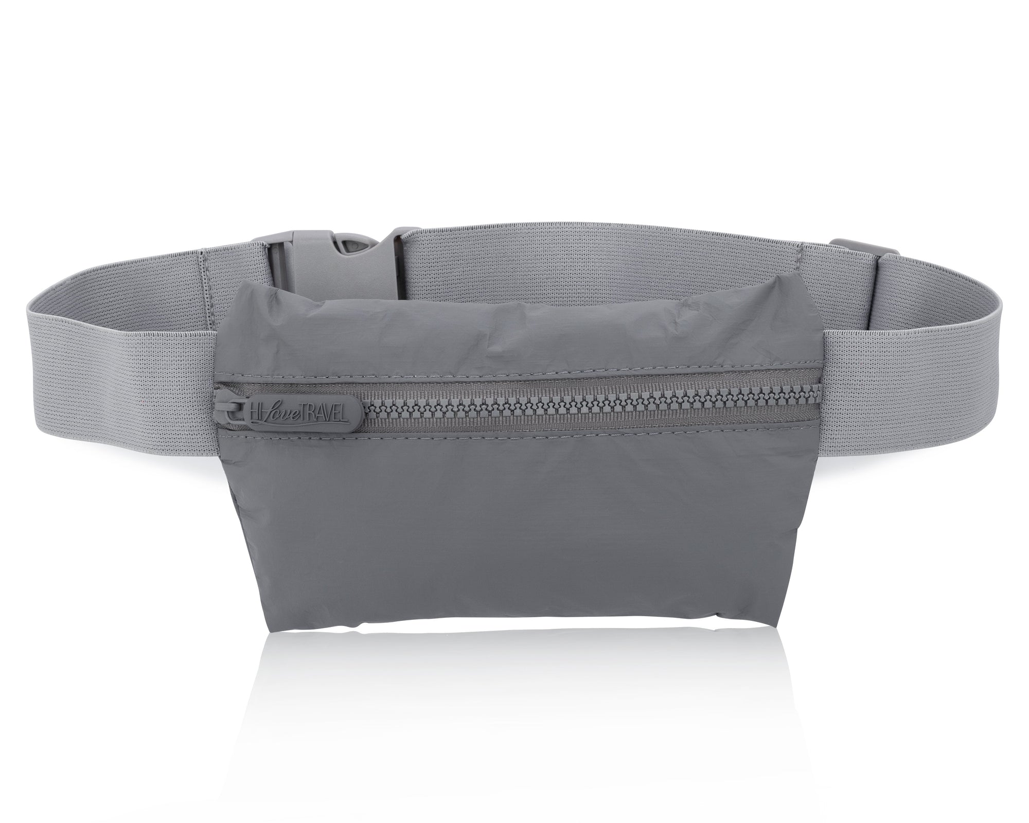 Layflat Fanny Pack Belt Bag in Cool Gray on White Background
