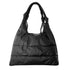 Puffer tote purse in shimmer black